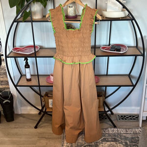 Women's Brown Dress with Green Trim Free people XS